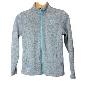 Fila Sport Grey Sweater-Size‎ Large Full Zip women's fleece #221C